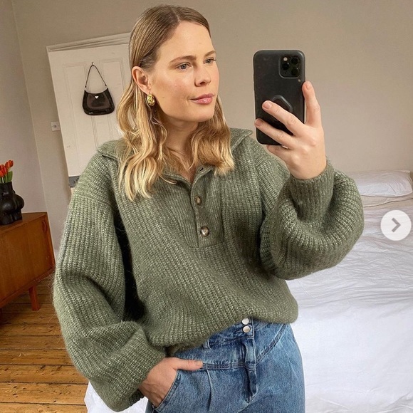 BRAND NEW Sézane Micky Jumper (Khaki) - Picture 3 of 6